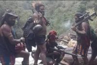 Personel Kelompok Kriminal Bersenjata (KKB) yang beroperasi di Papua. (Ilustrasi)