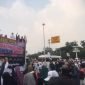 Ratusan massa Front Persaudaraan Islam (FPI) menggelar demo di Patung Kuda Arjuna Wijaya tolak Israel ikut pertandingan sepakbola Piala Dunia U-20 Jakarta Pusat, Senin, 20 Maret 2023. Desty Luthfiani/TEMPO