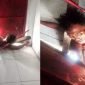 Foto : seorang maling terlihat terjepit pintu korbanya (sumber foto: tribun medan via kompas