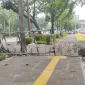 Foto : Penutupan trotoar di depan gedung Kedubes AS. (Liputan6.com/Winda Nelfira)