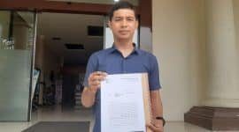 Kuasa hukum PT Putera Pangestu Jaya Lestari, Alfiando Yudistira Santosa usai melaporkan kasus dugaan proyek fiktif di BPBD Banten ke Pj Gubernur Banten Al Muktabar (istimewa)