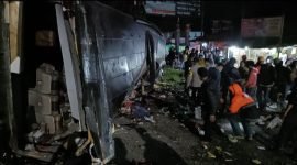 Kecelakaan Bus pelajar SMK Depok Ciater, Subang Jawa Barat.(ist)